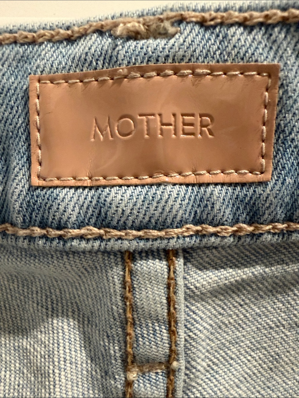 MOTHER Light Blue Frayed Hem Wide-Leg Jeans - Picture 5 of 7